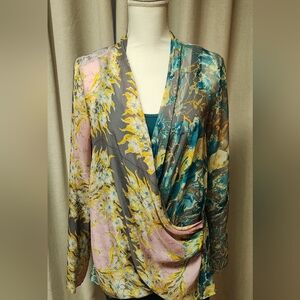Language Multicolor Floral Blouse